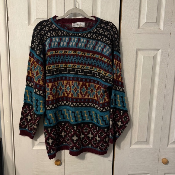 Vintage Reference Point Crew Neck Oversized Printed Sweater - Size Medium - Picture 1 of 4